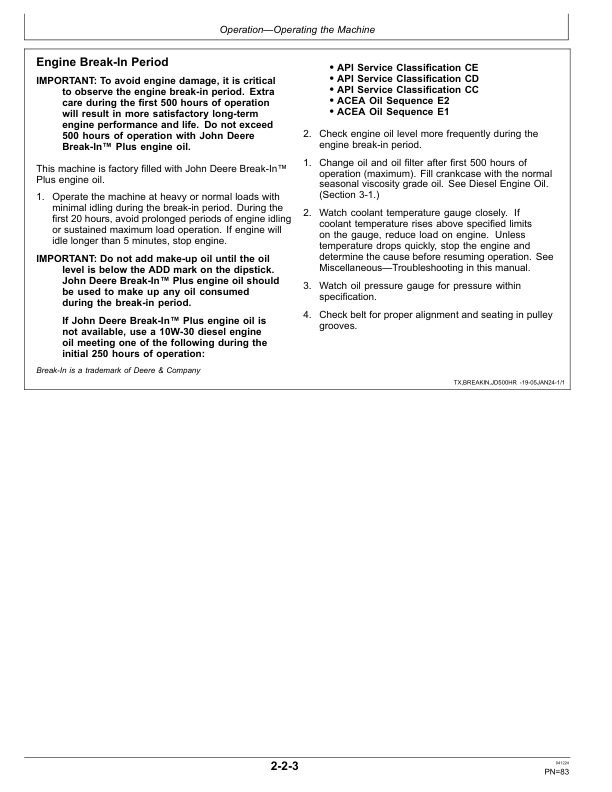 John Deere 524K SERIES II Loaders Operator's Manuals (OMT386078X19) - Image 3