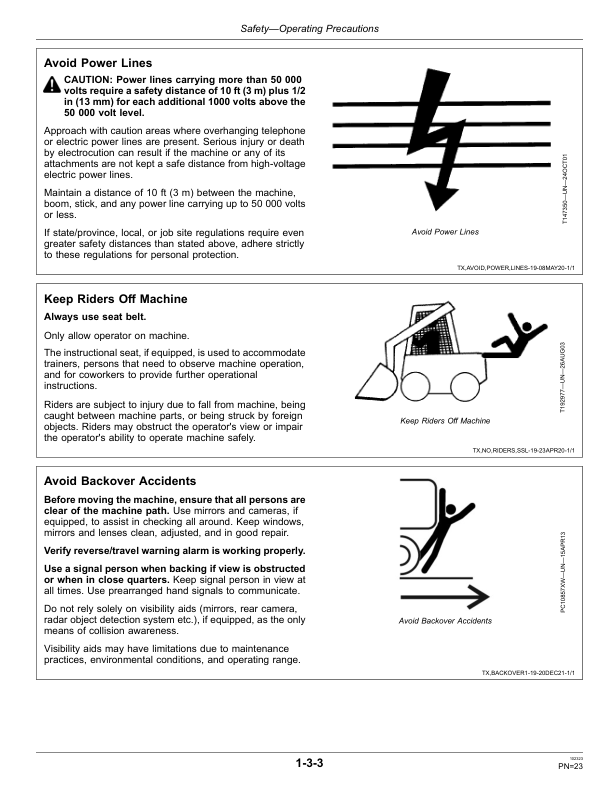 John Deere 330G, 332G, 331G, 333G, 320G, 324G, 325G, 312GR, 314G, 316GR, 318G Skid Steers Operator's Manuals (OMT391298) - Image 2