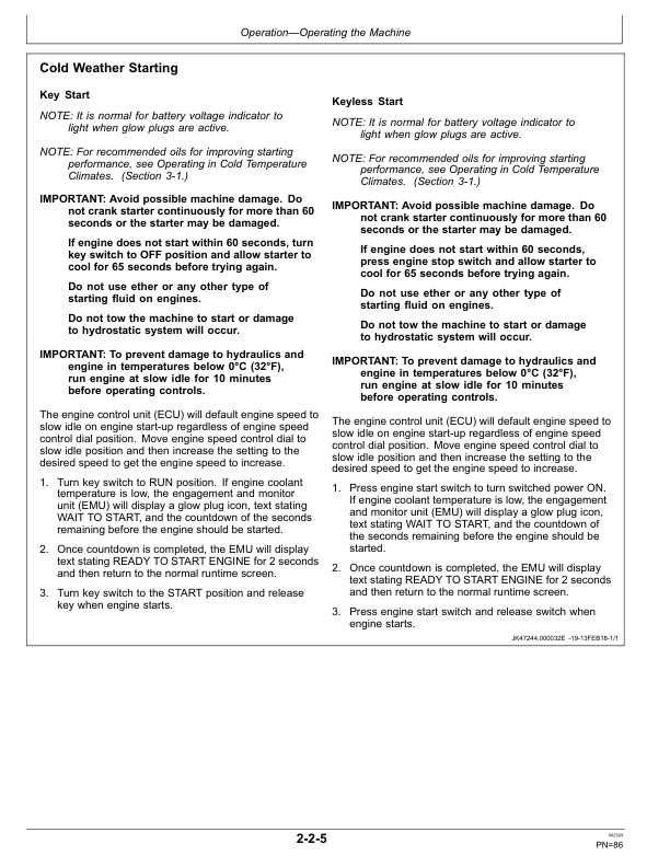 John Deere 320G, 324G Skid Steers Operator's Manuals (OMT396972X19) - Image 2