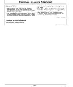 Alternative view of John Deere PC4, PC7, PC10 Attachments Operator's Manuals (OMT405711X19)