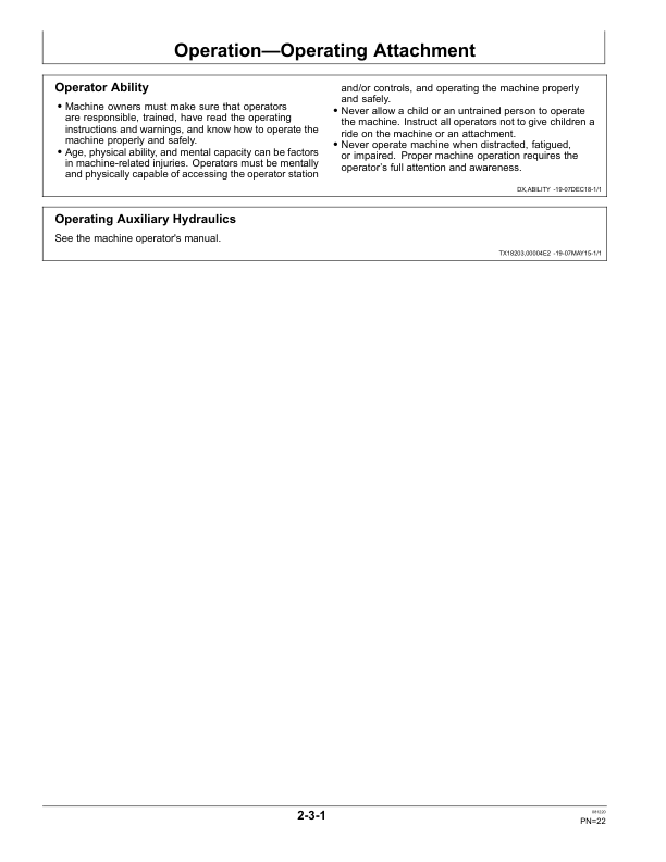 John Deere PC4, PC7, PC10 Attachments Operator's Manuals (OMT405711X19) - Image 2