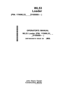 John Deere WL53 Loaders Operator's Manuals (OMT406308X19)