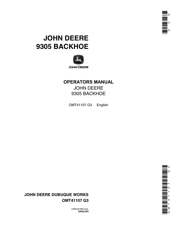 John Deere 9305 Attachments Operator's Manuals (OMT41107)