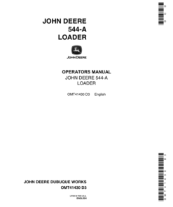 John Deere 544A Loaders Operator's Manuals (OMT41430)