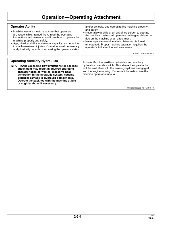 John Deere BH9B, BH10B, BH11B Worksite Pro Attachments Operator's Manuals (OMT420808X19) - Image 2