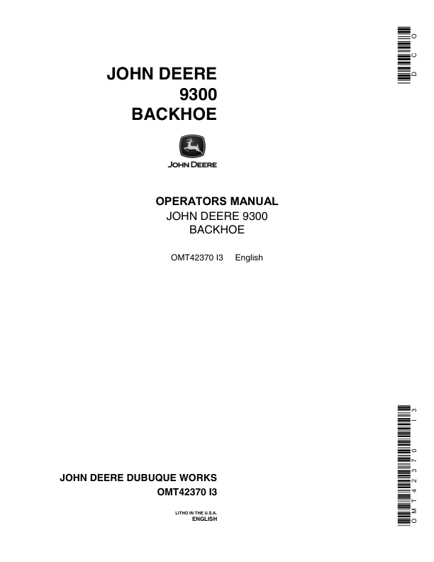 John Deere 9300 Attachments Operator's Manuals (OMT42370)