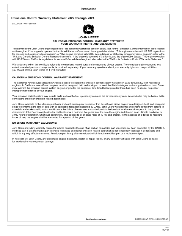 John Deere 724L Loaders Operator's Manuals (OMT426947X19) - Image 2