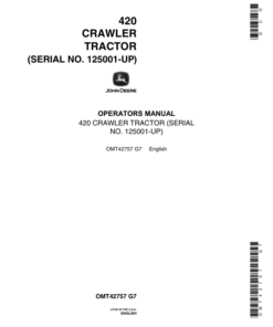 John Deere 420 Crawlers Operator's Manuals (OMT42757)