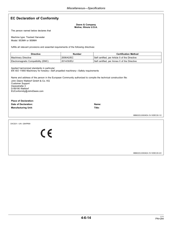 John Deere 953MH, 959MH Tracked Harvesters Operator's Manuals (OMT430914X019) - Image 4