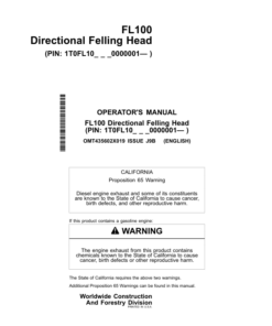 John Deere FL100 Felling Heads Operator's Manuals (OMT435602X019)