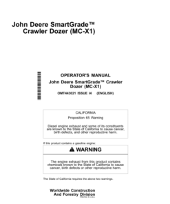 John Deere 650K, 700L, 750L, 850L Crawler Dozers Operator's Manuals (OMT443021)
