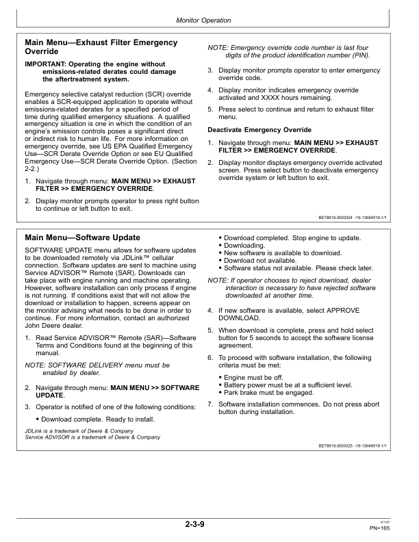 John Deere 824 P Loaders Operator's Manuals (OMT461921X019) - Image 2