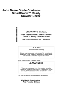 John Deere 450 P, 550 P, 650 P Crawler Dozers Operator's Manuals (OMT471392X019)