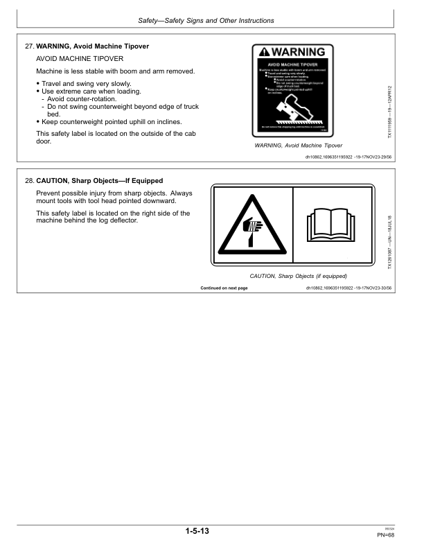 John Deere 2156G Forestry Excavator Operator's Manuals (OMT477400X019) - Image 3