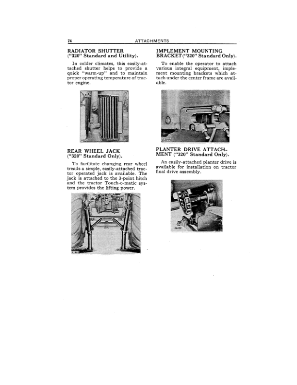 John Deere 320 Series Standard, Utility Tractor (325001-) Operator's Manual (OMT47757) - Image 2