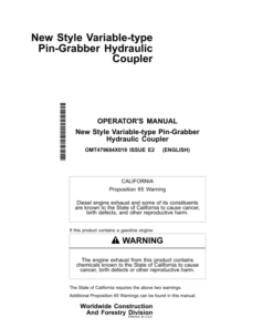 John Deere 75G Excavators Operator's Manuals (OMT479684X019)