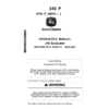 John Deere 345 P Excavators Operator's Manuals (OMT480097X019)