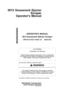 John Deere 3812 GOOSENECK Articulated Dump Trucks Operator's Manuals (OMT481101X019)