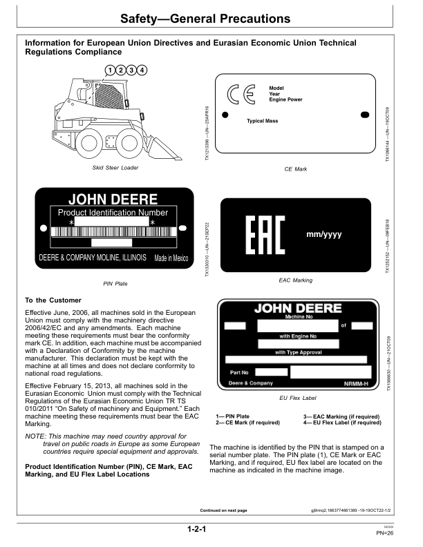 John Deere 317G Skid Steers Operator's Manuals (OMT483144X019) - Image 2