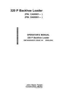 John Deere 320 P Backhoe Loaders Operator's Manuals (OMT483854X019)