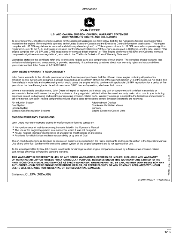 John Deere 444 P Loaders Operator's Manuals (OMT483916X019) - Image 2