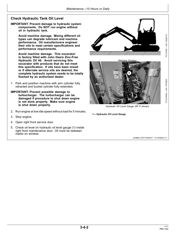 John Deere 75 P, 85 P Excavators Operator's Manuals (OMT487655X019) - Image 3