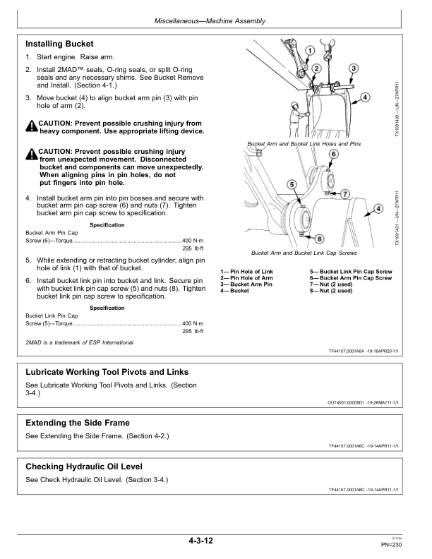 John Deere 870GLC Excavators Operator's Manuals (OMT489514X019) - Image 3