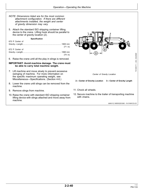 John Deere 670 P, 672 P Motor Graders Operator's Manuals (OMT494131X019) - Image 2