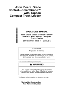 John Deere 333 P, 335 P Skid Steers Operator's Manuals (OMT494237X019)