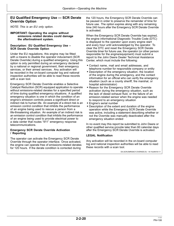 John Deere 320 P Backhoe Loaders Operator's Manuals (OMT497122X019) - Image 2