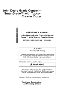 John Deere 450 P, 550 P, 650 P Crawler Dozers Operator's Manuals (OMT501181X019)