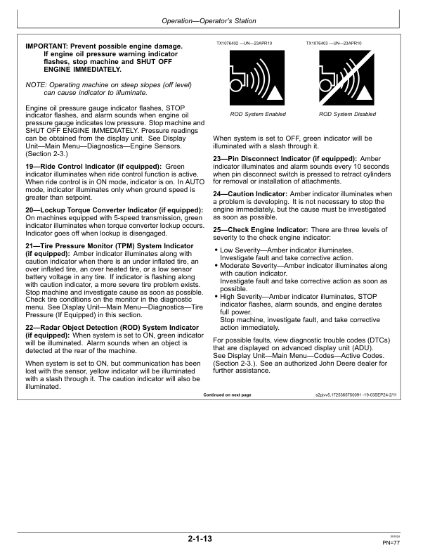 John Deere 524 P Loaders Operator's Manuals (OMT505719X019) - Image 2