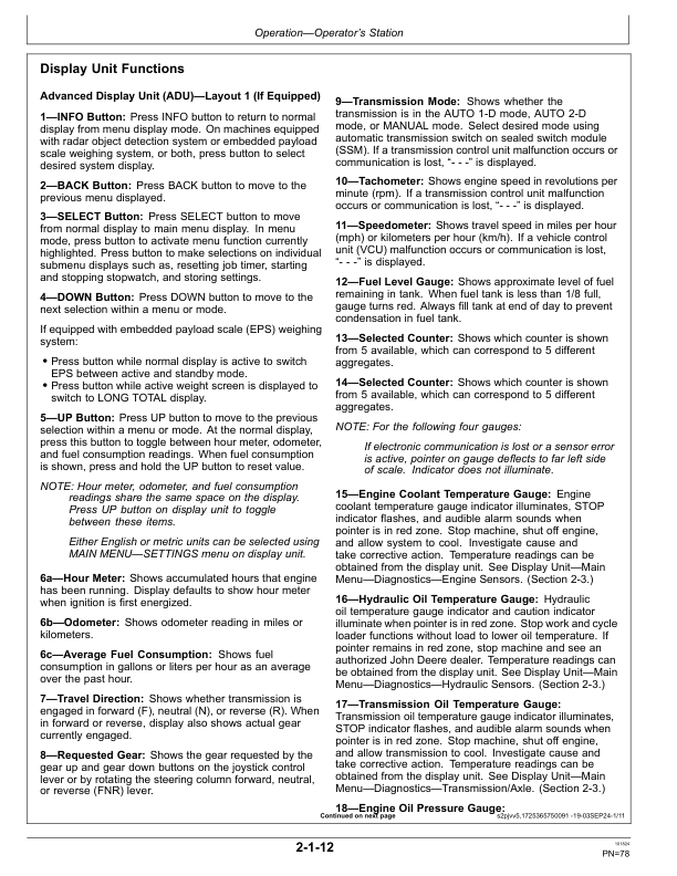 John Deere 624 P Loaders Operator's Manuals (OMT505721X019) - Image 2