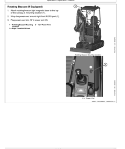 Alternative view of John Deere 17 P Excavators Operator's Manuals (OMT506563X019)