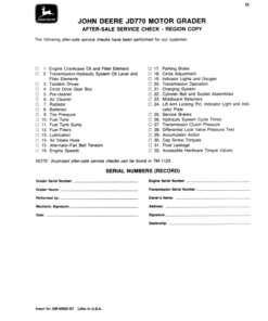 Alternative view of John Deere 770 Motor Graders Operator's Manuals (OMT60902)