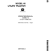 John Deere 40 Utility Tractor Operator's Manual (OMT61053)