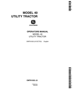 John Deere 40 Tractors Operator's Manuals (OMT61053)