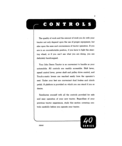 Alternative view of John Deere 40 Tractors Operator's Manuals (OMT61053)