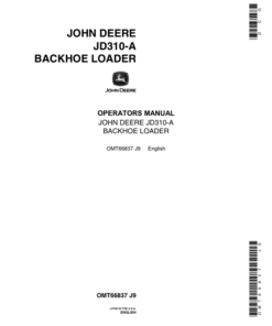 John Deere 310A Backhoes Operator's Manuals (OMT66837)