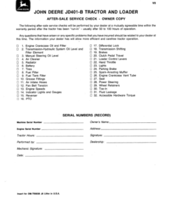 Alternative view of John Deere 401B Tractors Operator's Manuals (OMT66838)