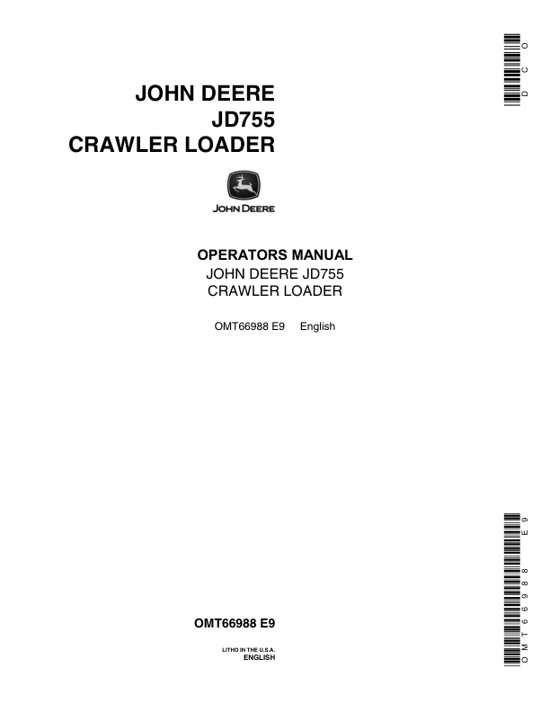John Deere 755 Crawlers Operator's Manuals (OMT66988)