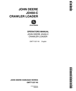 John Deere 450C Crawlers Operator's Manuals (OMT71337)