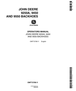 John Deere 9550 Attachments Operator's Manuals (OMT73799)