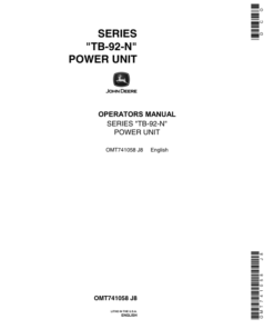 John Deere TB-92-N Power Unit Operator's Manual (OMT741058)