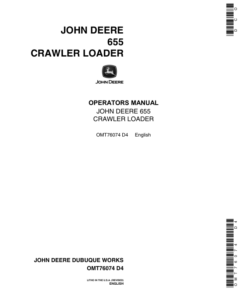 John Deere 655 Crawlers Operator's Manuals (OMT76074)