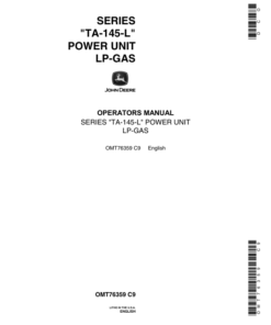 John Deere TA-145-L Power Unit Operator's Manual (OMT76359)
