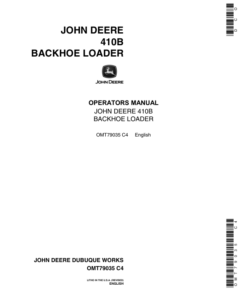 John Deere 410B Backhoes Operator's Manuals (OMT79035)