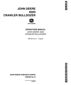 John Deere 450D Crawlers Operator's Manuals (OMT80145)