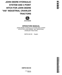 John Deere 440, 440IC, 440ICD Attachments Operator's Manuals (OMT81459)