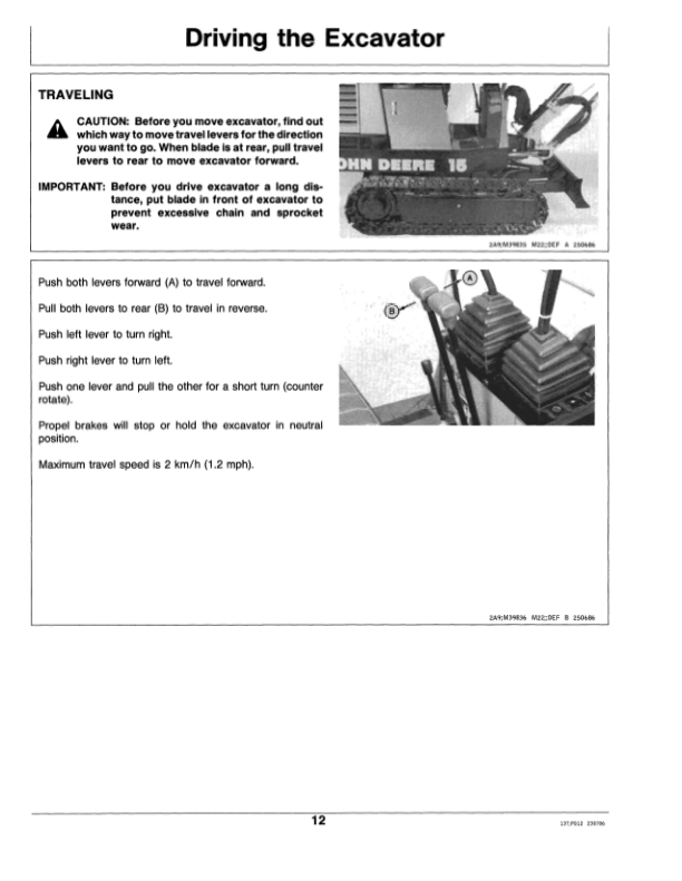 John Deere 15 Excavators Operator's Manuals (OMT83598) - Image 2